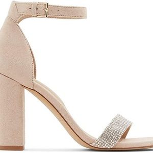 ALDO Women’s Jerayclya Nude Suede High Heel Ankle Strap Sandals Size 8